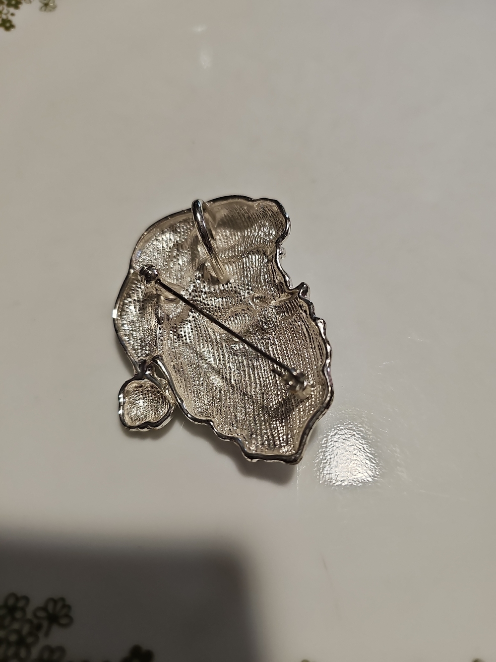 Festive Santa, Gift & Tree Brooch Trio - Silver & Gold with Red Accents - Picture 15 of 16